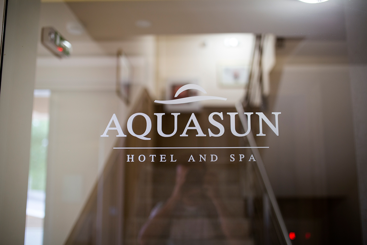 Interior branding for AquaSun Hotel and Spa.