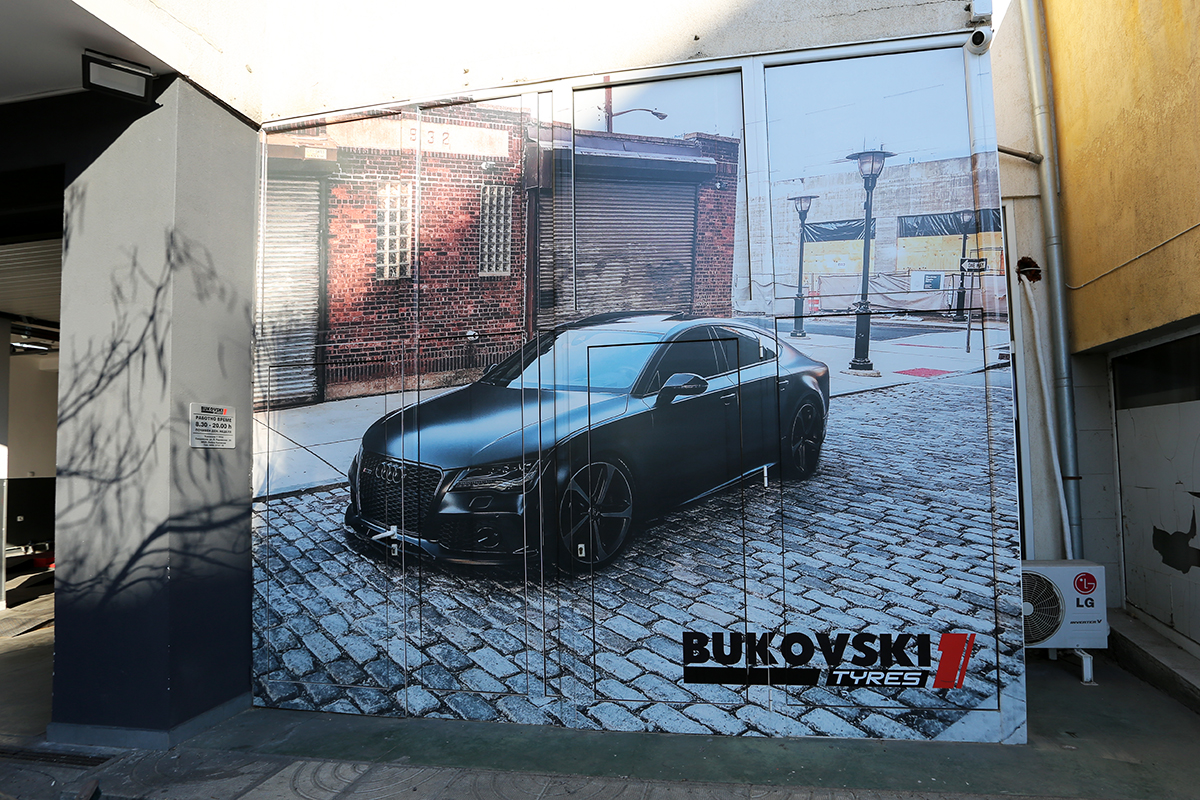 Branding of Bukovski 1 wheels and tyres service